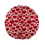 Hearts Valentine Pattern Seamless Standard 15  Premium Flano Round Cushions