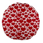 Hearts Valentine Pattern Seamless Large 18  Premium Flano Round Cushions