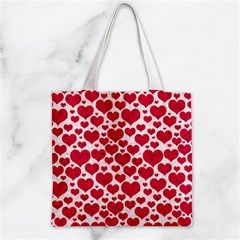 Hearts Valentine Pattern Seamless Zipper Grocery Tote Bag from ArtsNow.com Front