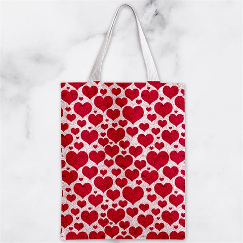 Hearts Valentine Pattern Seamless Zipper Classic Tote Bag from ArtsNow.com Front