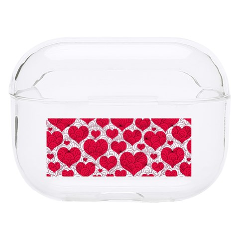 Hearts Valentine Pattern Seamless Hard PC AirPods Pro Case from ArtsNow.com Front