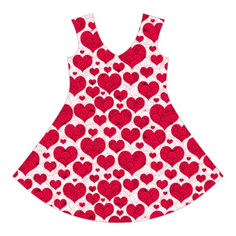 Hearts Valentine Pattern Seamless Short Sleeve V Front