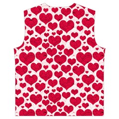 Hearts Valentine Pattern Seamless Men s High Neck Button Up Puffer Vest from ArtsNow.com Back