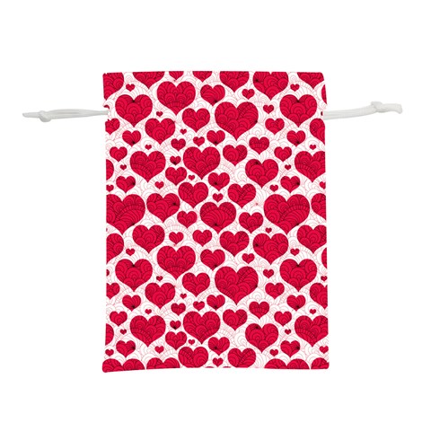 Hearts Valentine Pattern Seamless Lightweight Drawstring Pouch (L) from ArtsNow.com Front