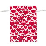 Hearts Valentine Pattern Seamless Lightweight Drawstring Pouch (XL)