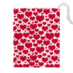 Hearts Valentine Pattern Seamless Drawstring Pouch (4XL) from ArtsNow.com Front