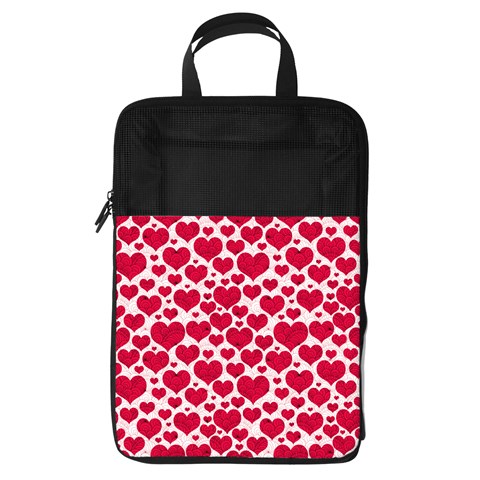 Hearts Valentine Pattern Seamless Foldable Shoe Storage Bag from ArtsNow.com Front