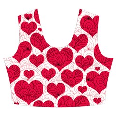 Hearts Valentine Pattern Seamless Women s Crop Top Pleated Skater Rave Skirt from ArtsNow.com Front