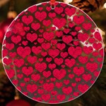 Hearts Valentine Pattern Seamless UV Print Acrylic Ornament Round