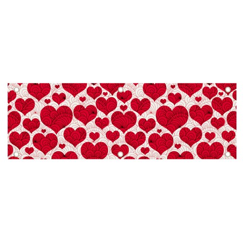 Hearts Valentine Pattern Seamless Banner and Sign 6  x 2  from ArtsNow.com Front