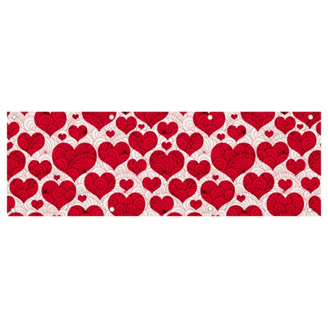 Hearts Valentine Pattern Seamless Banner and Sign 9  x 3  from ArtsNow.com Front