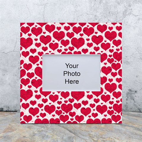 Hearts Valentine Pattern Seamless White Box Photo Frame 4  x 6  from ArtsNow.com Front