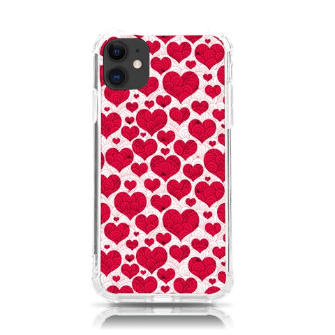 Hearts Valentine Pattern Seamless iPhone 11 TPU UV Print Case from ArtsNow.com Front