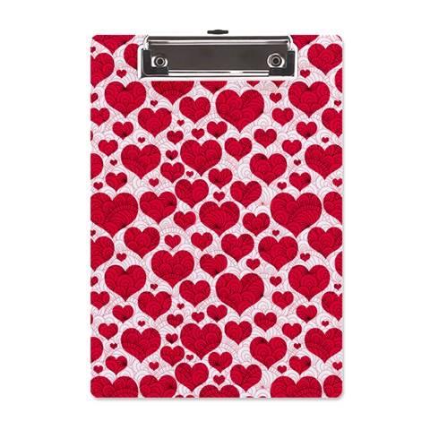 Hearts Valentine Pattern Seamless A5 Acrylic Clipboard from ArtsNow.com Front