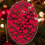 Hearts Valentine Pattern Seamless UV Print Acrylic Ornament Oval