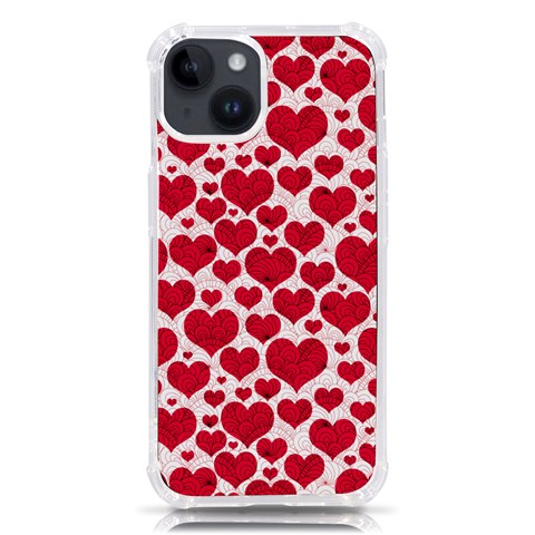 Hearts Valentine Pattern Seamless iPhone 14 TPU UV Print Case from ArtsNow.com Front