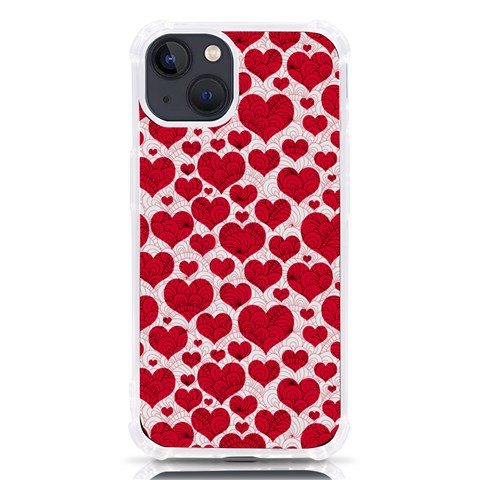 Hearts Valentine Pattern Seamless iPhone 13 TPU UV Print Case from ArtsNow.com Front