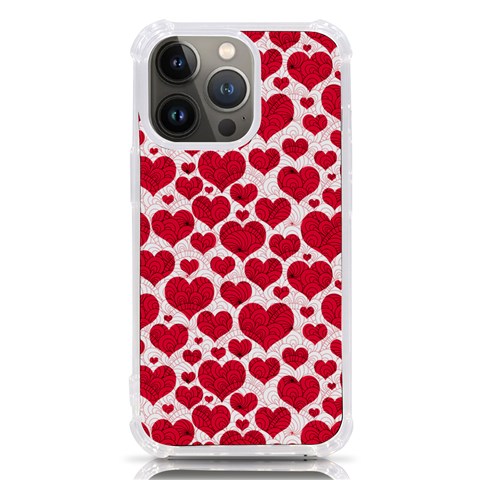 Hearts Valentine Pattern Seamless iPhone 13 Pro TPU UV Print Case from ArtsNow.com Front