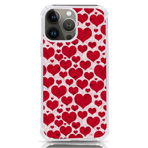 Hearts Valentine Pattern Seamless iPhone 13 Pro Max TPU UV Print Case from ArtsNow.com Front