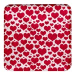 Hearts Valentine Pattern Seamless Square Glass Fridge Magnet (4 pack)