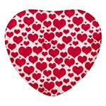 Hearts Valentine Pattern Seamless Heart Glass Fridge Magnet (4 pack)