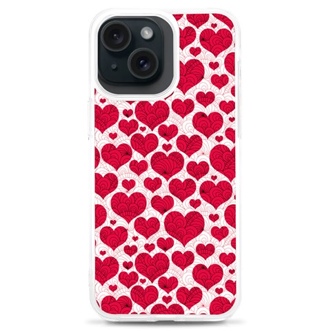 Hearts Valentine Pattern Seamless iPhone 15 Plus TPU UV Print Case from ArtsNow.com Front