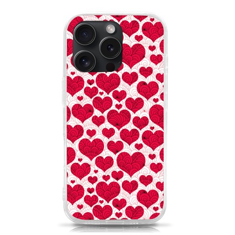 Hearts Valentine Pattern Seamless iPhone 15 Pro TPU UV Print Case from ArtsNow.com Front