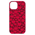 Hearts Valentine Pattern Seamless iPhone 15 Black UV Print PC Hardshell Case