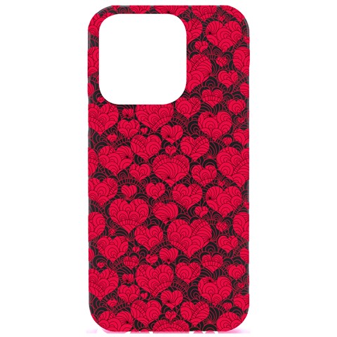 Hearts Valentine Pattern Seamless iPhone 15 Pro Black UV Print PC Hardshell Case from ArtsNow.com Front