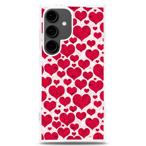 Hearts Valentine Pattern Seamless Samsung Galaxy S24 Plus 6.7 Inch TPU UV Case from ArtsNow.com Front