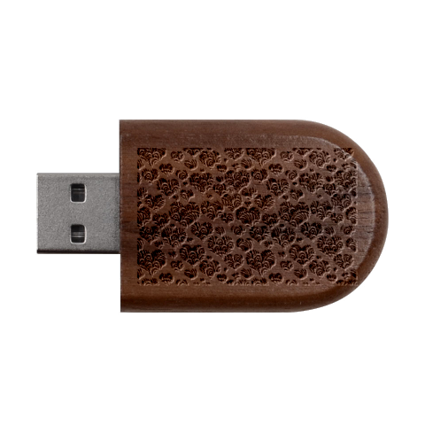 Hearts Valentine Pattern Seamless Wood Oval USB Flash Drive from ArtsNow.com USB