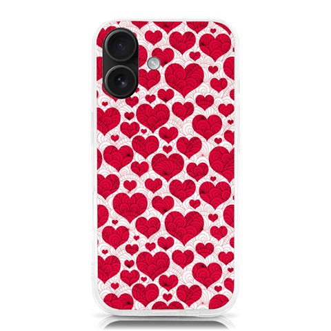 Hearts Valentine Pattern Seamless iPhone 16 TPU UV Print Case from ArtsNow.com Front