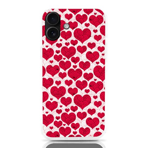 Hearts Valentine Pattern Seamless iPhone 16 Plus TPU UV Print Case from ArtsNow.com Front