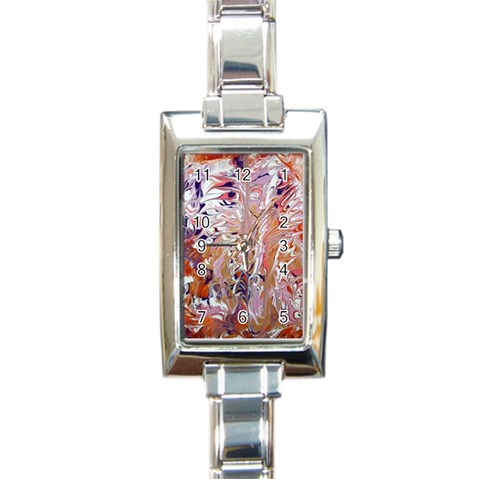 Pour Flames Rectangle Italian Charm Watch from ArtsNow.com Front