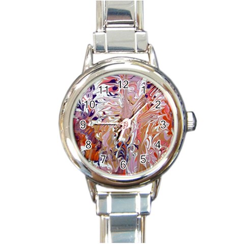 Pour Flames Round Italian Charm Watch from ArtsNow.com Front