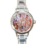 Pour Flames Round Italian Charm Watch