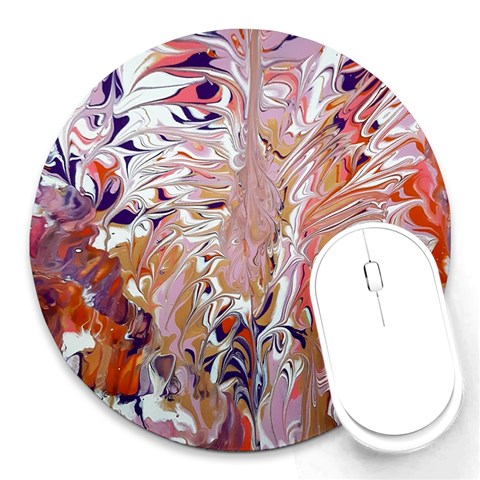 Pour Flames Round Mousepad from ArtsNow.com Front