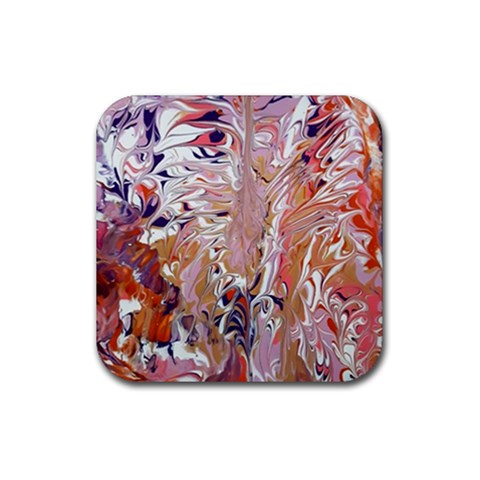 Pour Flames Rubber Coaster (Square) from ArtsNow.com Front