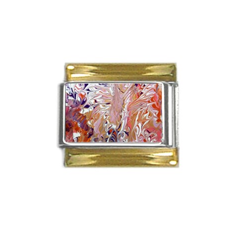 Pour Flames Gold Trim Italian Charm (9mm) from ArtsNow.com Front