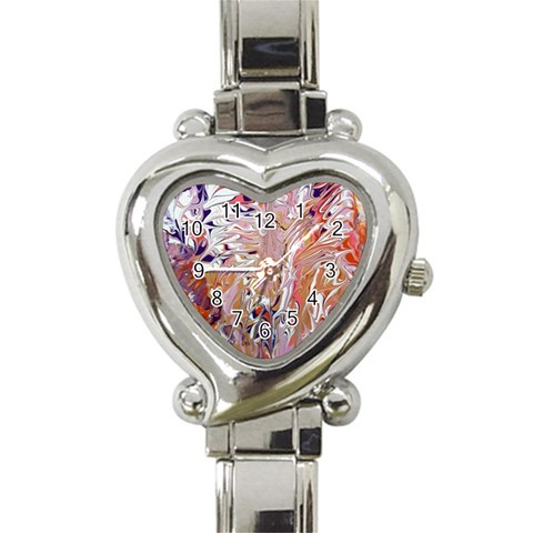 Pour Flames Heart Italian Charm Watch from ArtsNow.com Front