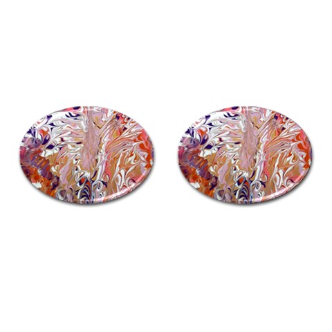 Pour Flames Cufflinks (Oval) from ArtsNow.com Front(Pair)