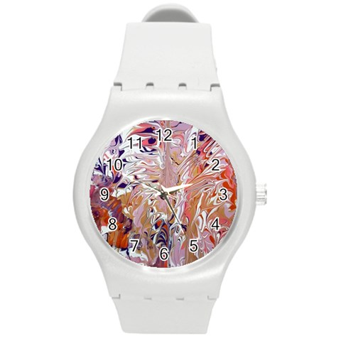 Pour Flames Round Plastic Sport Watch (M) from ArtsNow.com Front