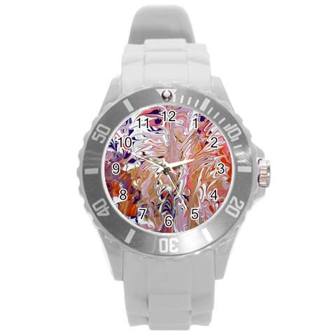 Pour Flames Round Plastic Sport Watch (L) from ArtsNow.com Front