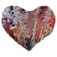 Pour Flames Large 19  Premium Flano Heart Shape Cushions from ArtsNow.com Front