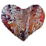 Pour Flames Large 19  Premium Flano Heart Shape Cushions