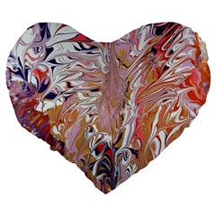 Pour Flames Large 19  Premium Flano Heart Shape Cushions from ArtsNow.com Back