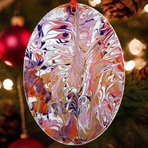 Pour Flames UV Print Acrylic Ornament Oval from ArtsNow.com Front