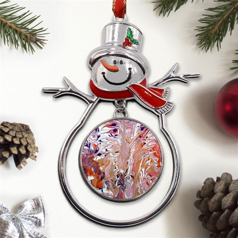 Pour Flames Metal Snowman Ornament from ArtsNow.com Front