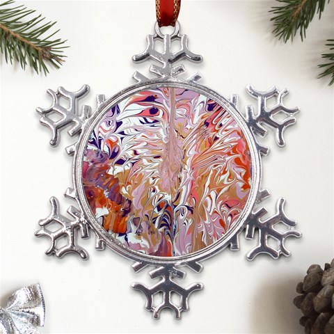 Pour Flames Metal Large Snowflake Ornament from ArtsNow.com Front