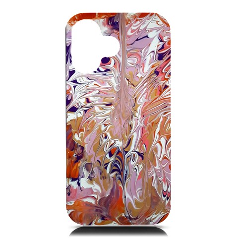 Pour Flames iPhone 16 Black UV Print PC Hardshell Case from ArtsNow.com Front